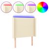 vidaXL Cabecero con LED cuero sint&eacute;tico color crema 103x16x118/128 cm