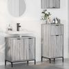 vidaXL Juego de muebles de ba&ntilde;o con caj&oacute;n con puerta 2 pcs Gris Sonoma