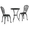 vidaXL Juego Bistro de Jard&iacute;n 3 pcs Negro Aluminio