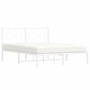 vidaXL Estructura cama sin colchón con cabecero metal blanco 135x190cm