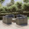vidaXL Set de muebles de jardín 9 pzas y cojines ratán sintético gris