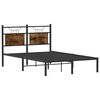 vidaXL Estructura de cama sin colch&oacute;n madera roble ahumado 120x190 cm