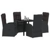 vidaXL Conjunto de Comedor de Jard&iacute;n 5 pcs Negro rat&aacute;n sint&eacute;tico