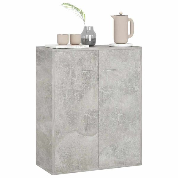 vidaXL Aparador de madera contrachapada gris hormig&oacute;n 60x30x75 cm