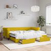 vidaXL Sof&aacute; cama nido con cajones terciopelo amarillo 90x200 cm