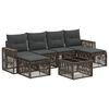 vidaXL Conjunto de sof&aacute;s de jard&iacute;n 7 uds. Gris y Gris Oscuro