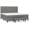 vidaXL Cama box spring con colch&oacute;n tela gris oscuro 200x200 cm