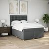 vidaXL Cama box spring con colch&oacute;n tela gris oscuro 140x190 cm