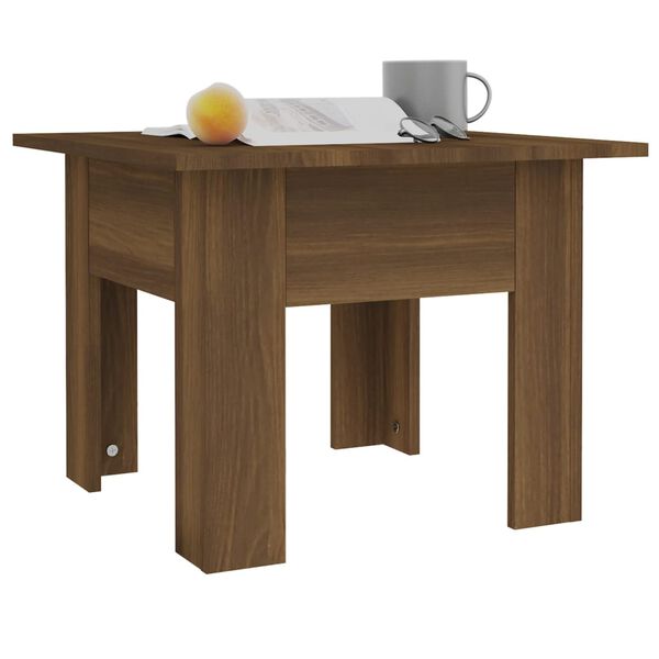vidaXL Mesa de centro madera contrachapada marrón roble 55x55x42 cm