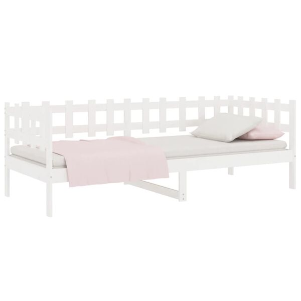 vidaXL Sof&aacute; cama sin colch&oacute;n madera maciza de pino blanco 90x200 cm