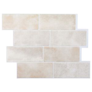 vidaXL Azulejo de metro 10 pcs M&aacute;rmol Beige 29 x 21 cm