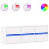 vidaXL Mueble de TV de pared con luces LED blanco 130x31x45 cm