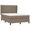 vidaXL Cama box spring con colch&oacute;n tela gris taupe 140x200 cm