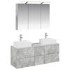 vidaXL Juego de muebles de ba&ntilde;o 4 pcs Gris Hormig&oacute;n