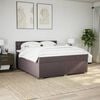 vidaXL Cama box spring con colch&oacute;n tela marr&oacute;n oscuro 180x200 cm