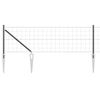 vidaXL Valla con Poste Gris 0,8 x 25 m Acero
