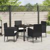 vidaXL Conjunto de Comedor de Jard&iacute;n 5 pcs Negro rat&aacute;n sint&eacute;tico