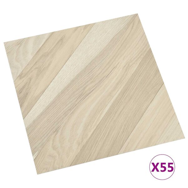 vidaXL Tableros de Suelo 55 pcs Beige 5,11 m&sup2; PVC