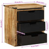 vidaXL Aparador con 3 cajones madera maciza de mango 55x35x60 cm