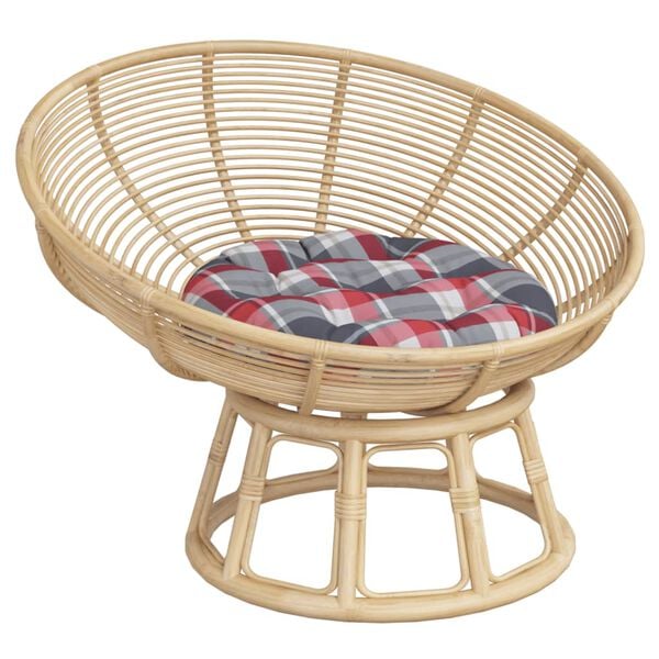 vidaXL Coj&iacute;n redondo tela Oxford estampado de cuadros rojo &Oslash; 60x11 cm