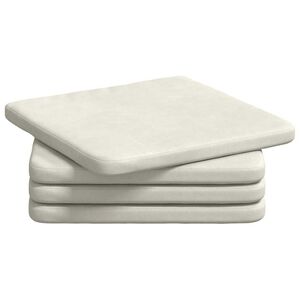 vidaXL Cojines para asiento 4 pcs Crema 40 x 40 x 3 cm Terciopelo