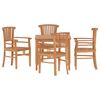 vidaXL Juego de comedor para jard&iacute;n 5 piezas madera maciza de teca