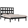 vidaXL Estructura de cama de madera maciza de pino negro 200x200 cm