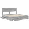 vidaXL Estructura de cama con cabecera Gris Sonoma 200 x 200 cm