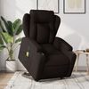 vidaXL Sill&oacute;n masaje el&eacute;ctrico reclinable elevable tela marr&oacute;n oscuro