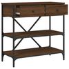 vidaXL Mesa consola madera de ingenier&iacute;a marr&oacute;n roble 75x34,5x75 cm