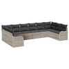 vidaXL Conjunto de sof&aacute; de jard&iacute;n 10 uds. Gris claro rat&aacute;n sint&eacute;tico