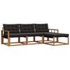 vidaXL Conjunto de sof&aacute;s de exterior con coj&iacute;n 4 pcs Natural y negro