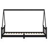 vidaXL Estructura de cama para ni&ntilde;os madera de pino negro 90x200 cm