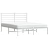 vidaXL Estructura cama sin colchón con cabecero metal blanco 140x190cm