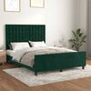 vidaXL Estructura cama sin colch&oacute;n terciopelo verde oscuro 140x190 cm