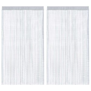 vidaXL Cortinas de tiras 2 uds gris claro 100x250 cm
