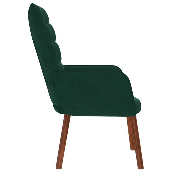 vidaXL Sill&oacute;n de relax de terciopelo verde oscuro
