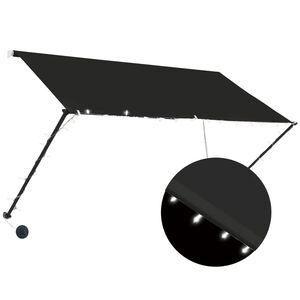 vidaXL Toldo retr&aacute;ctil con LED gris antracita 250x150 cm