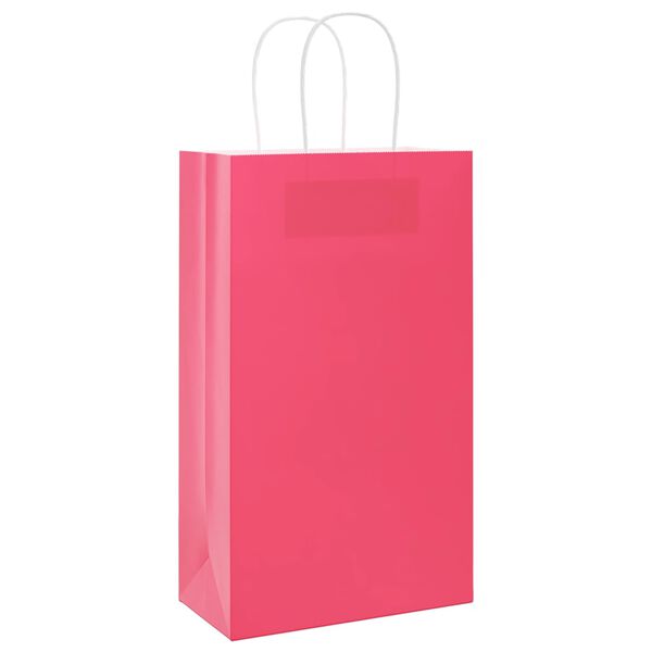 vidaXL Bolsas de papel con asas 250 uds rosa 21x11x36 cm