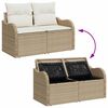 vidaXL Conjunto de sof&aacute; de jard&iacute;n con coj&iacute;n Manual 8 pcs Beige y Crema