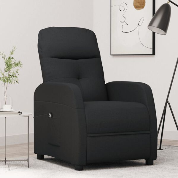 vidaXL Sill&oacute;n reclinable el&eacute;ctrico de tela negro