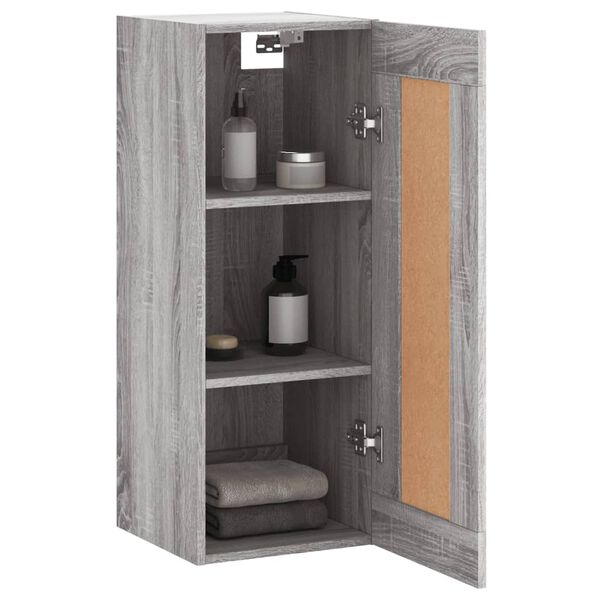 vidaXL Armario de pared madera de ingenier&iacute;a gris Sonoma 34,5x34x90 cm