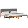 vidaXL Estructura de Cama con Cabecera Tapizada Natural y Gris Claro