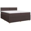 vidaXL Cama box spring con colch&oacute;n Marr&oacute;n Oscuro 200 x 200 cm Tela