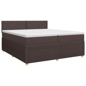 vidaXL Cama box spring con colch&oacute;n Marr&oacute;n Oscuro 200 x 200 cm Tela