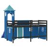 vidaXL Cama alta para ni&ntilde;os con torre madera pino azul 90x190 cm
