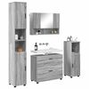 vidaXL Juego de muebles de ba&ntilde;o con caj&oacute;n con puerta 4 pcs Gris Sonoma