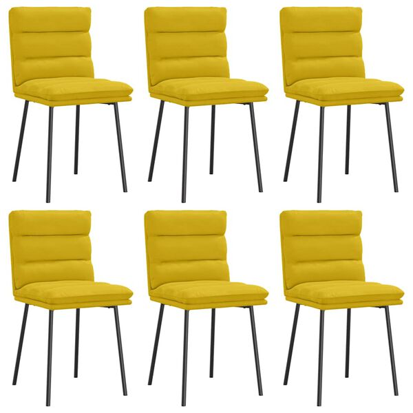 vidaXL Sillas de comedor 6 unidades terciopelo amarillo