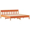 vidaXL Cama con estanter&iacute;a sin colch&oacute;n madera maciza marr&oacute;n 200x200 cm