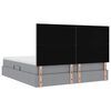 vidaXL Cama con tira de luces LED Gris Claro 200 x 200 cm tela